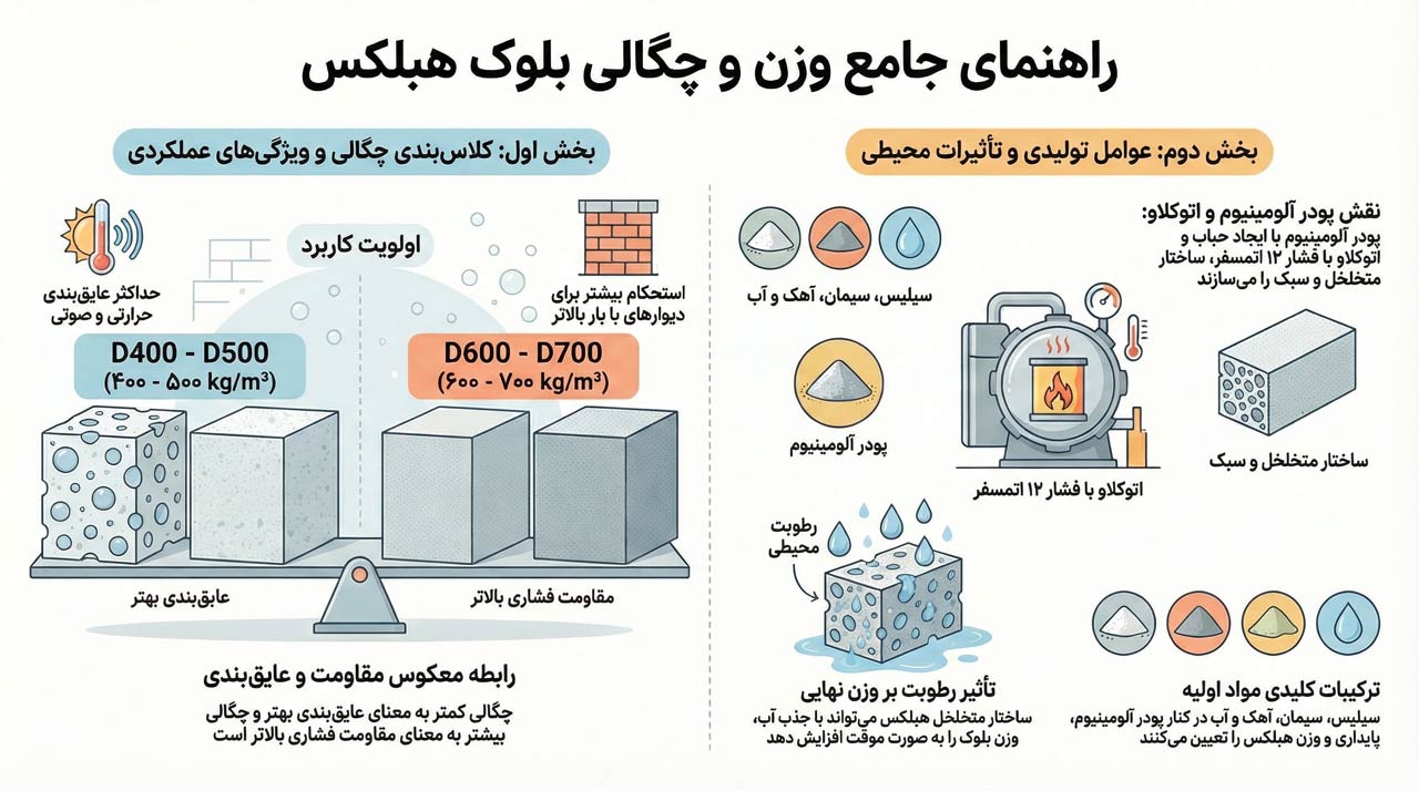 وزن و چگالی بلوک هبلکس
